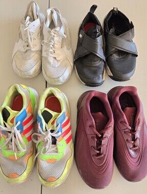 Size 3 Big Kids Bundle Lot of 4 pairs of sneakers Nike Adidas